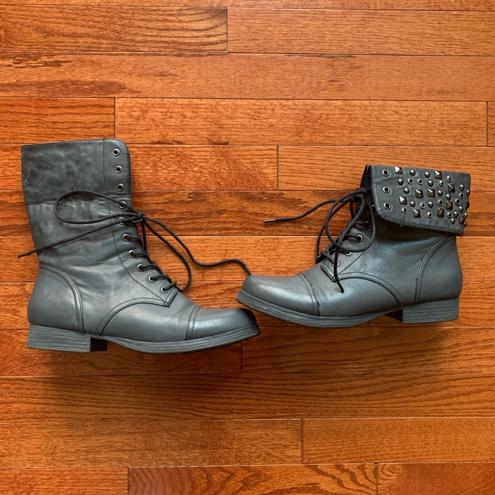 Dark Grey Combat Boots Size 9